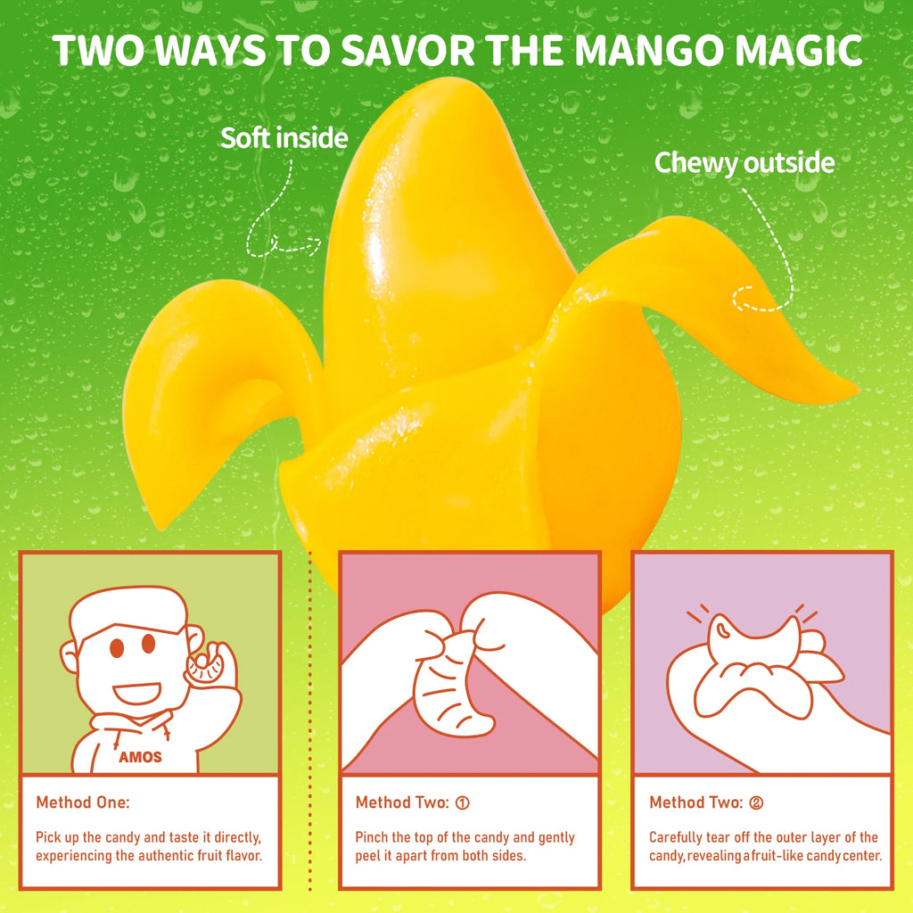 Amos Peelerz Candy Sweets 3oz Soft Candy Peelable Gummies Jelly Fruit Peeling Mango Gummy Candy