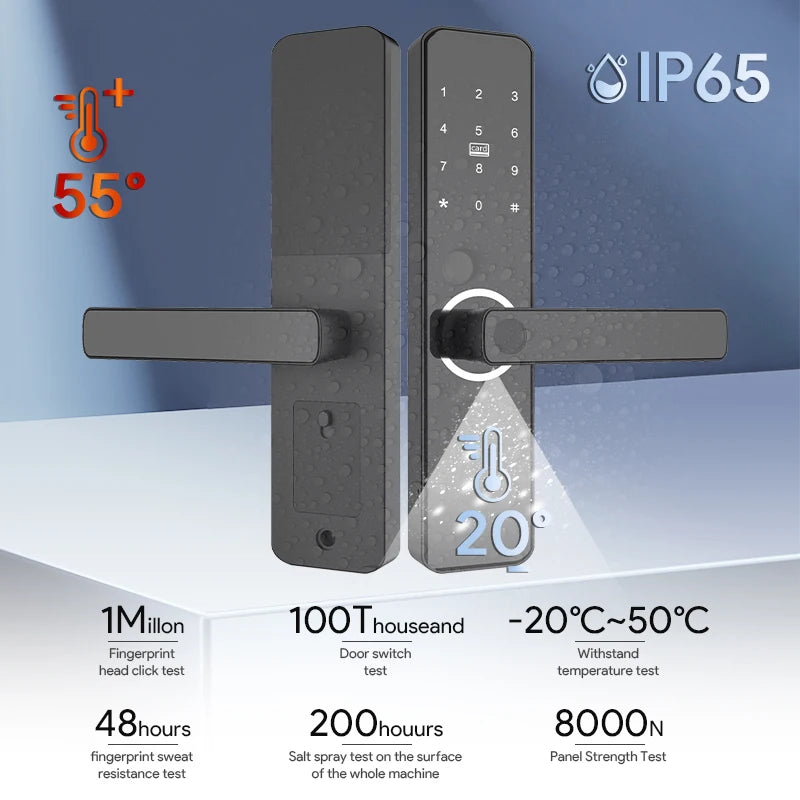 New Cerradura Serrure Intelligente Biometric Digital Combination Finger Print Password Ttlock Smart Door Lock for Wooden Doors