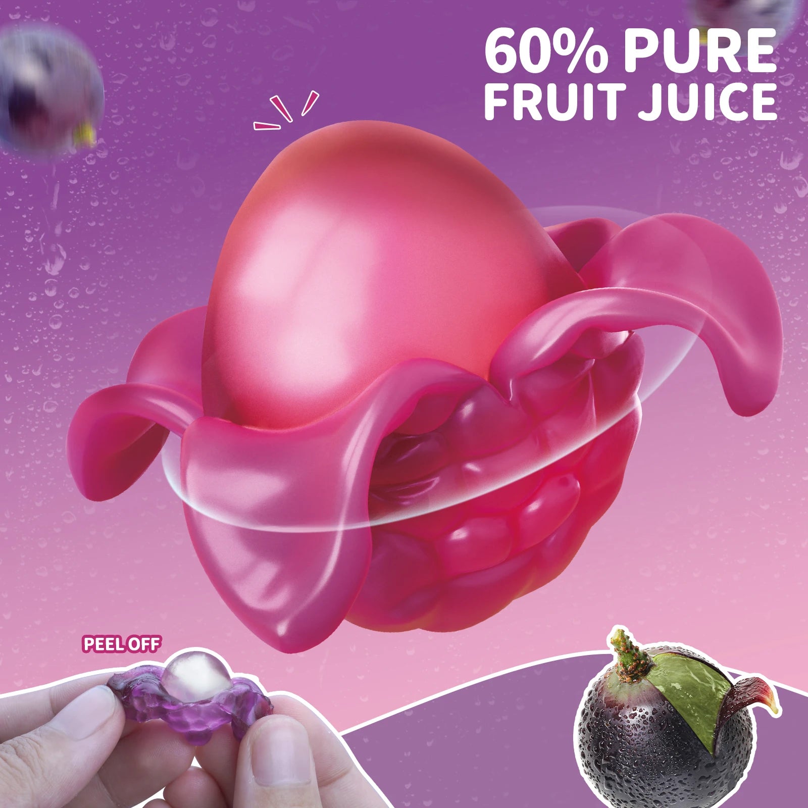 Amos Peelerz Candy Sweets 3oz Soft Candy Peelable Gummies Jelly Fruit Peeling Grape Gummy Candy