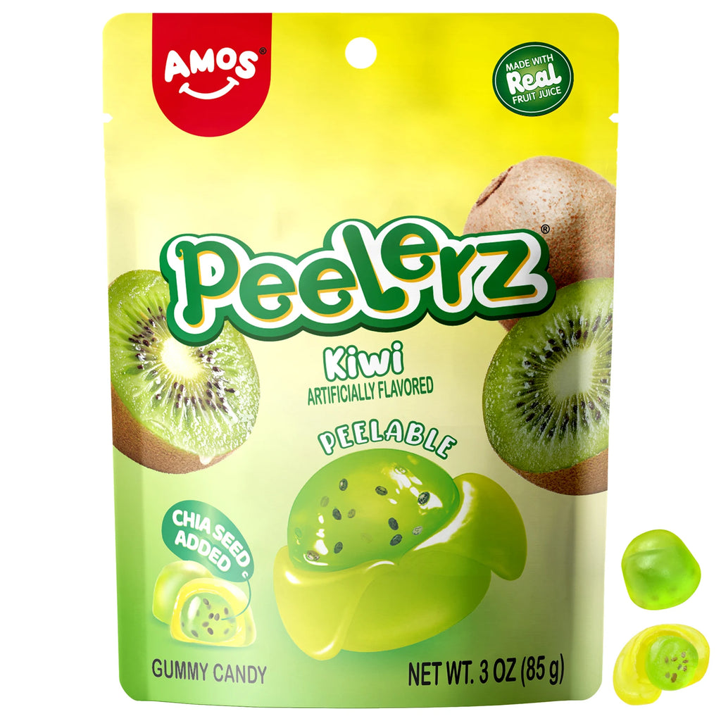 Amos Peelerz Candy Gummy 85g Peelable Sweets Peeling Kiwi Original Flavored Peeled Gummy Candy