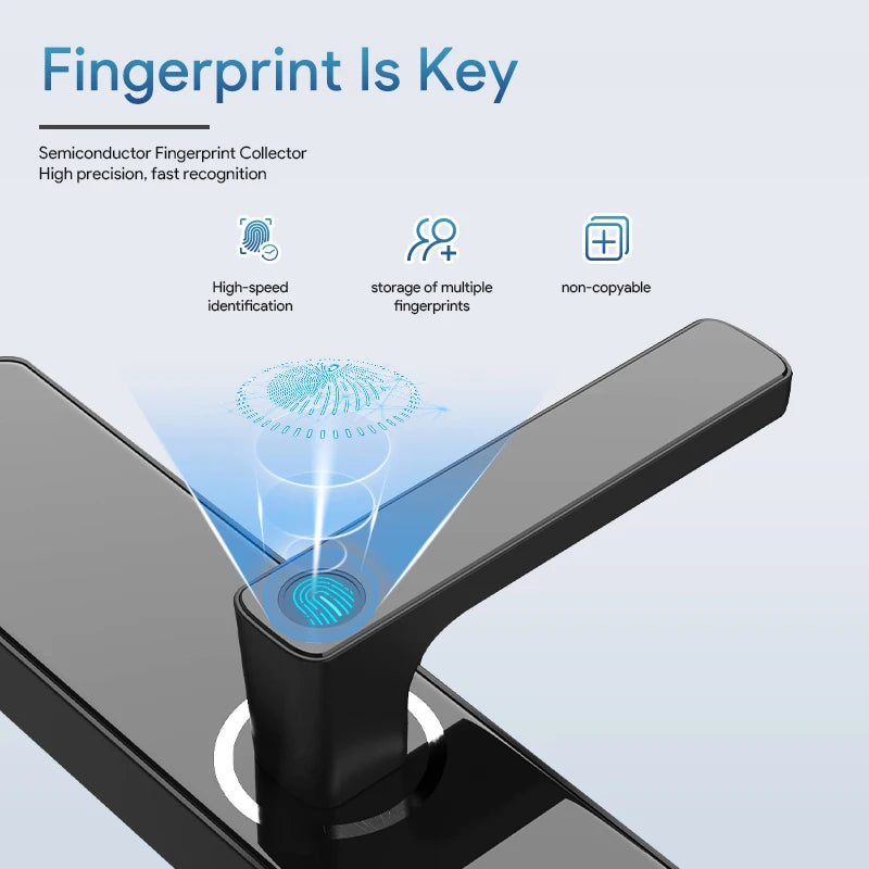 New Cerradura Serrure Intelligente Biometric Digital Combination Finger Print Password Ttlock Smart Door Lock for Wooden Doors
