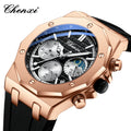CHENXI Watch for Men 968 Classic Silicone Quartz Watches Moon Phase Chronograph Wristwatches Bracelet Relojes Hombre Montres